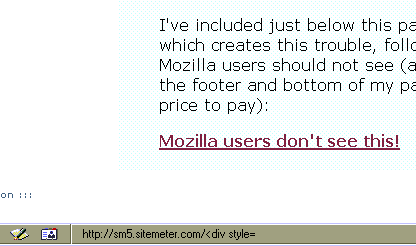 Screenshot of the result in Mozilla.